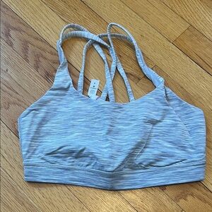 lululemon athletica Heathered Light Gray Strappy Sports Bra